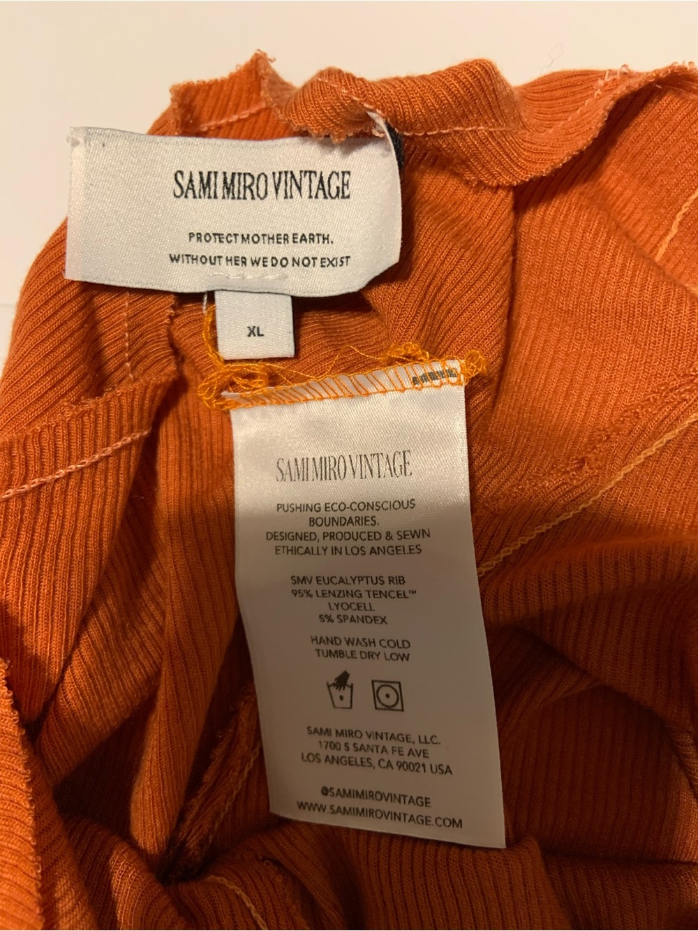 SAMI MIRO VINTAGE Asymmetric Ribbed Tank - Rust - Picture 2 of 2